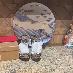 Christian Louboutin Black Sandals with Silver Accents